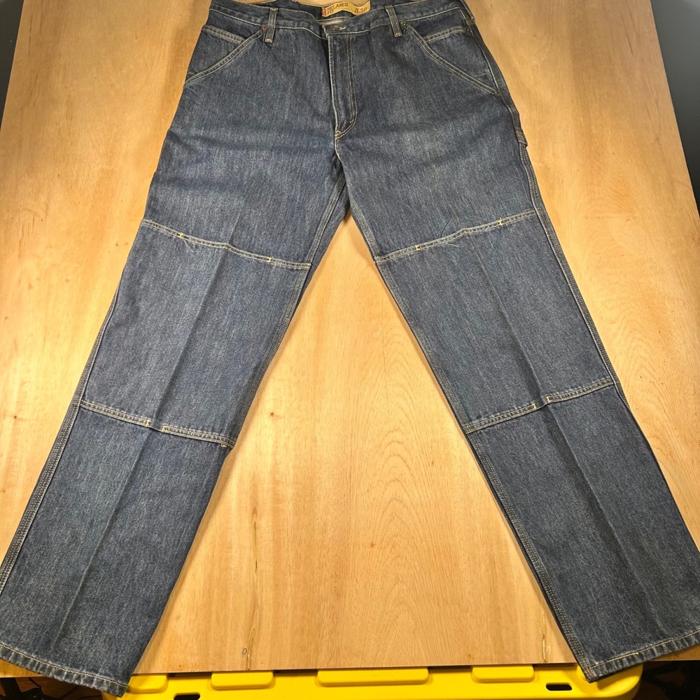 Levis 550 Relaxed Fit Double Knee Carpenter Jeans Mens 38x34 Blue Denim Y2K